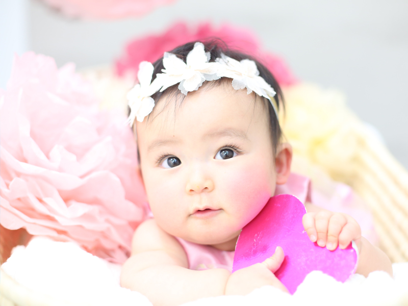 写真館でモデル撮影