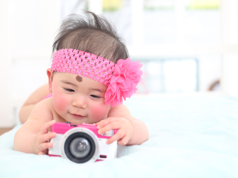 写真館でモデル撮影